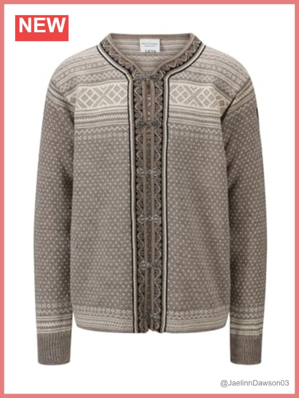 Unisex Undyed Wool Cardigan Sweater Norwegian Ski Knit Clasp Closure